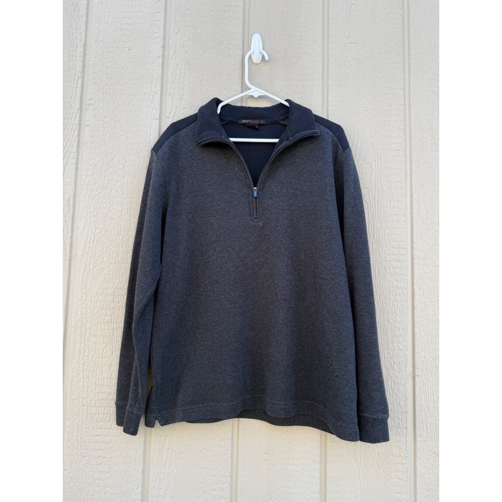 Tiger Woods Collection Large Quarter Zip Pullover Golf Sporty Grey Knit